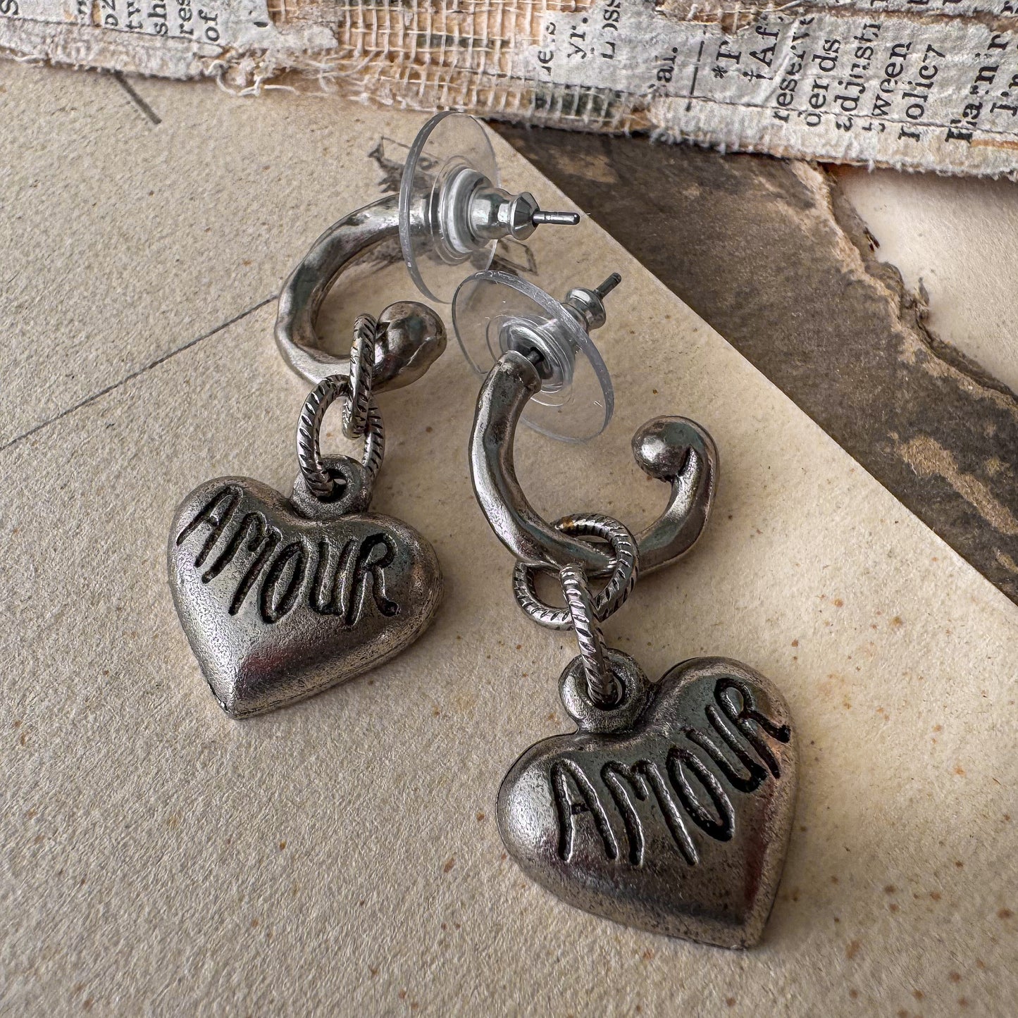 Amour Silver Heart Earrings