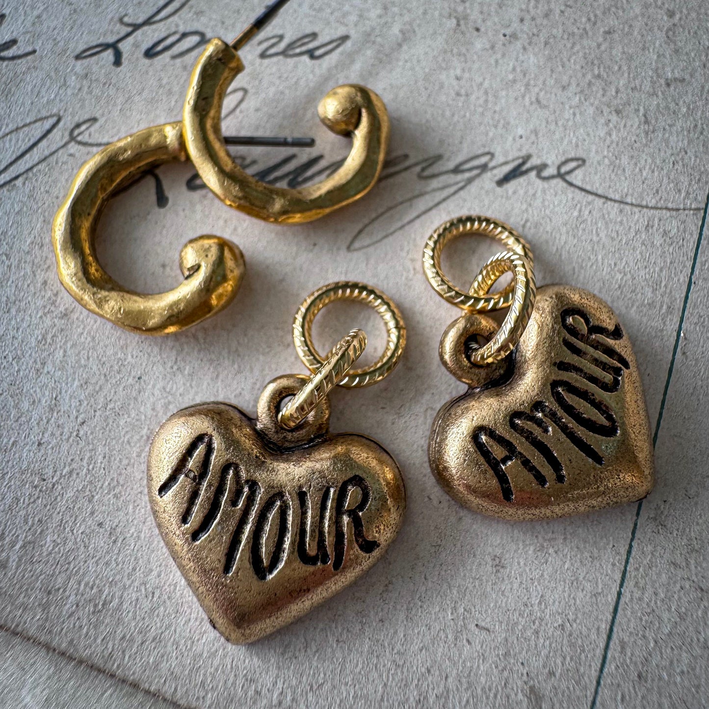 Amour Golden Heart Earrings
