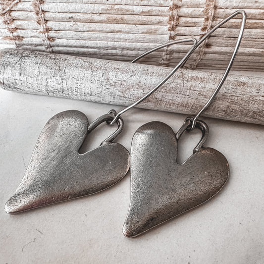 Silver Heart Earrings