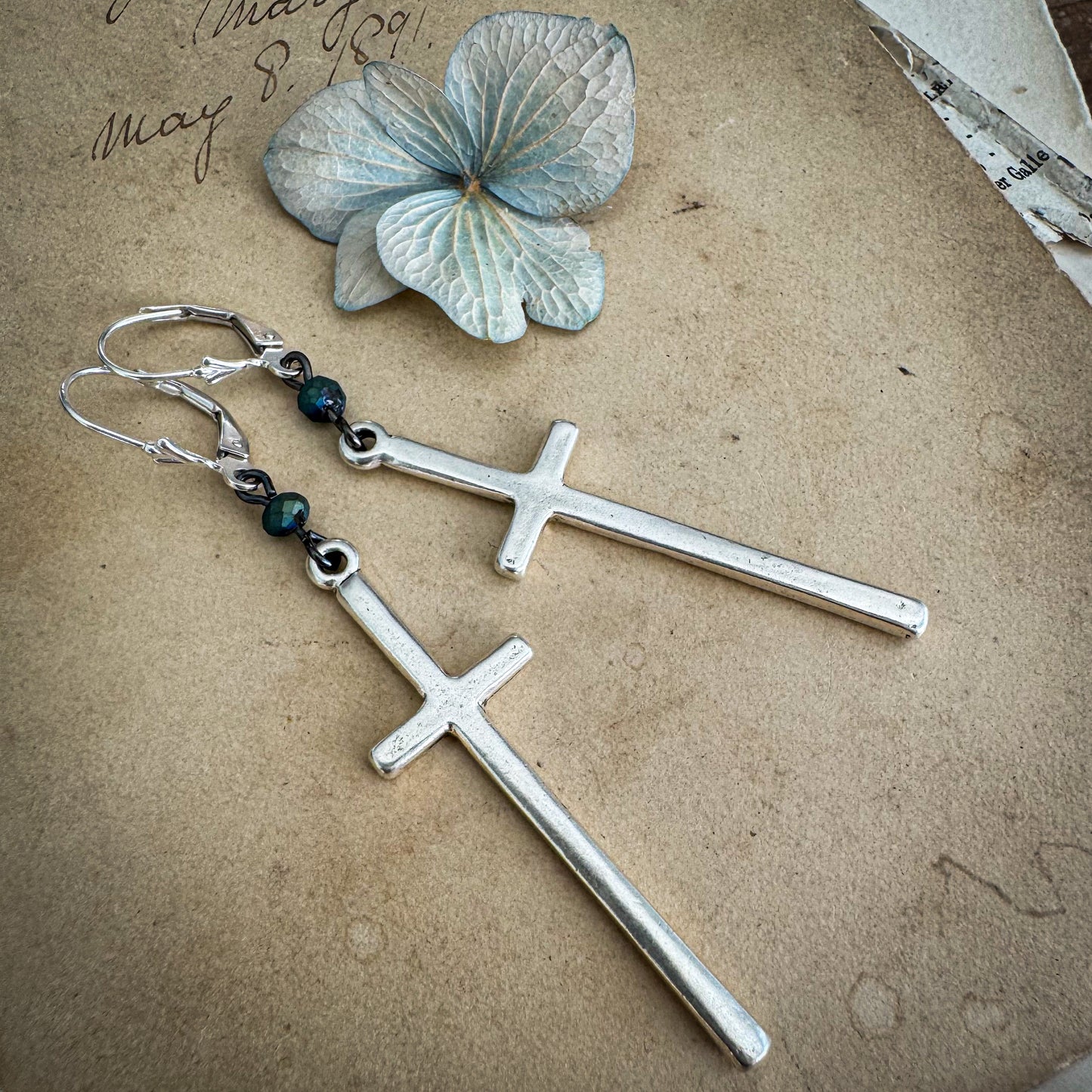 Silver Cross Earrings