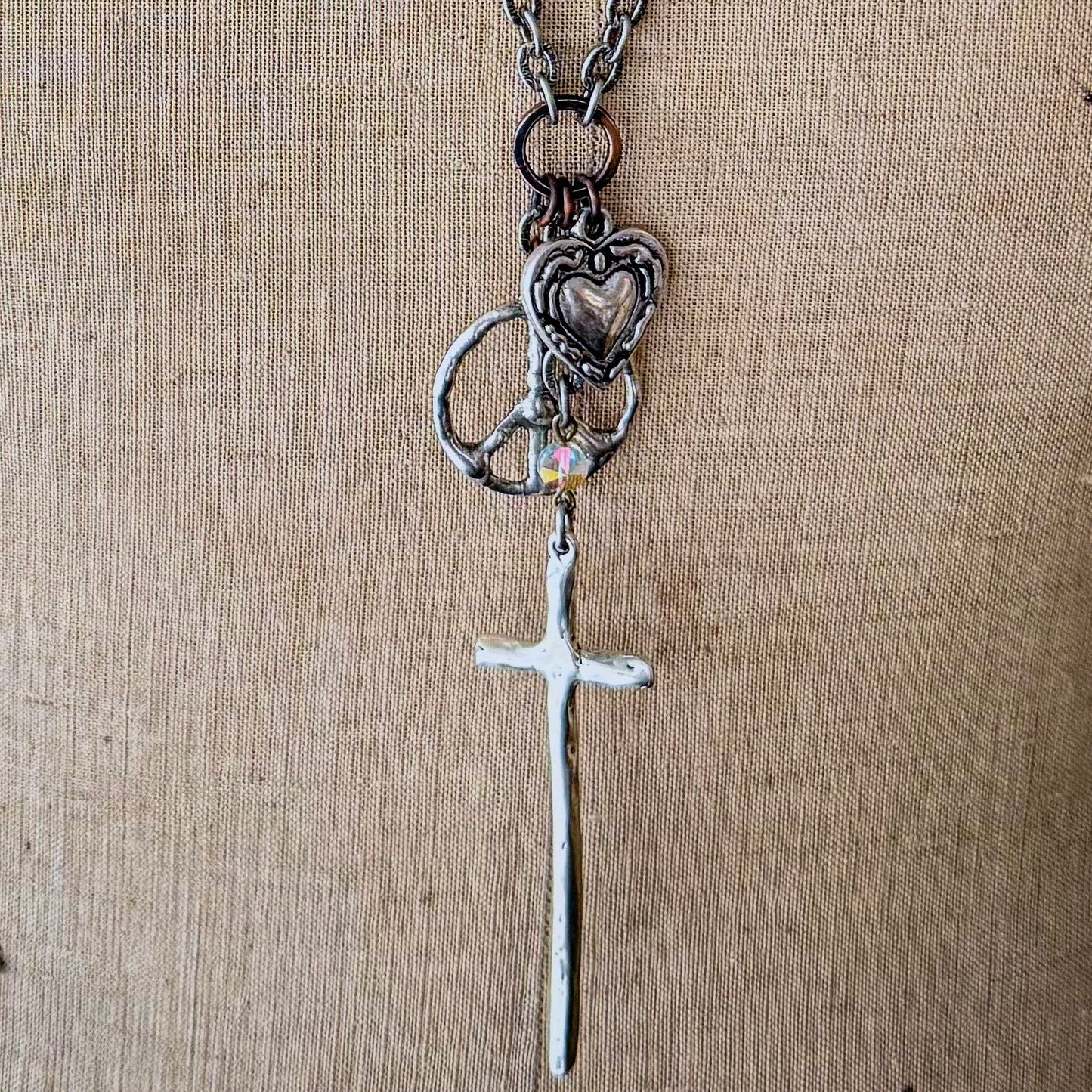 Peace Out Necklace-Silver