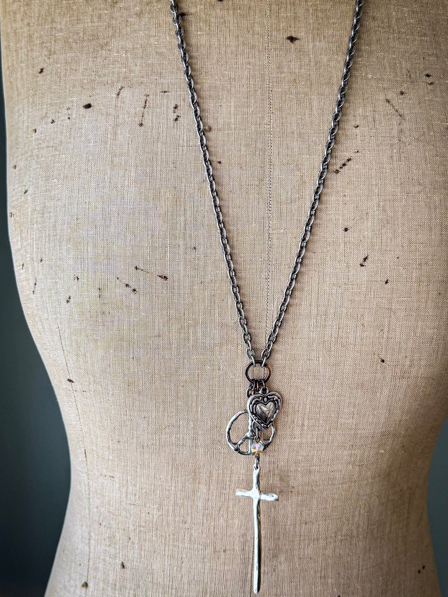 Peace Out Necklace-Silver