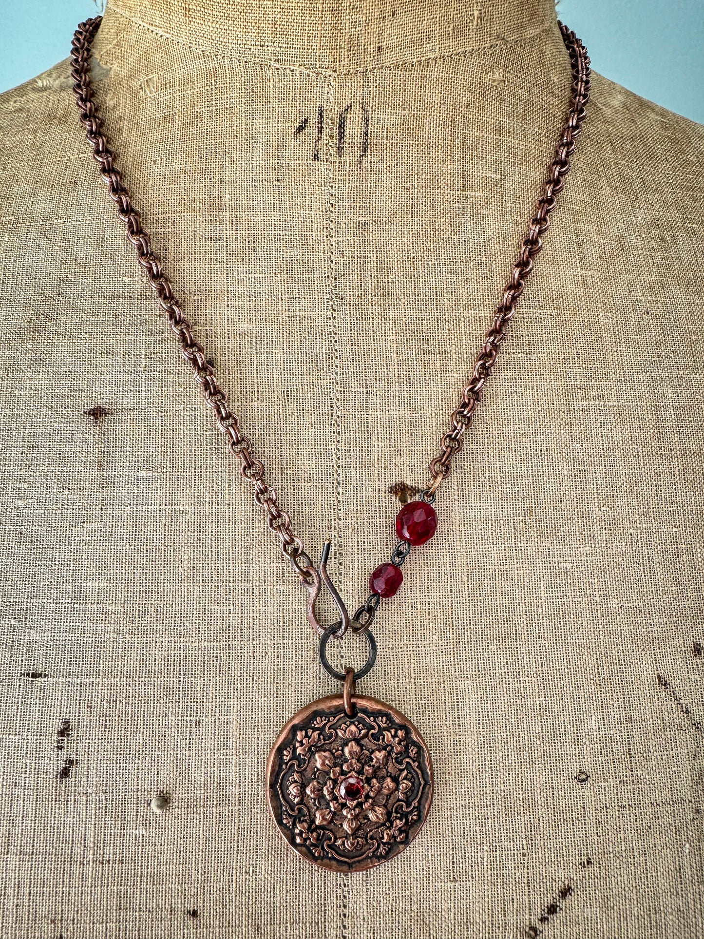 Garnet Mandala Necklace