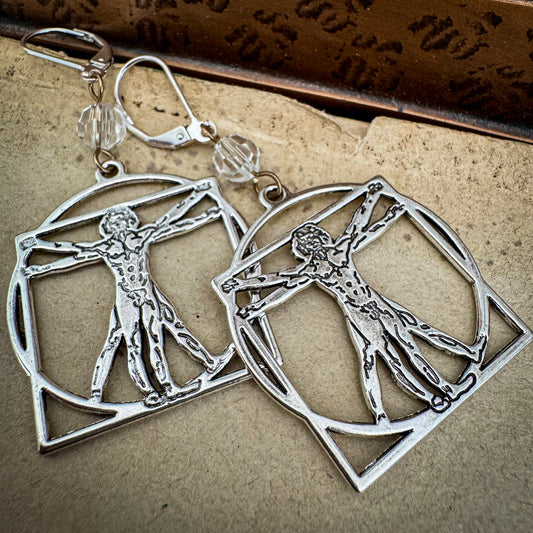 Vitruvian Man Earrings