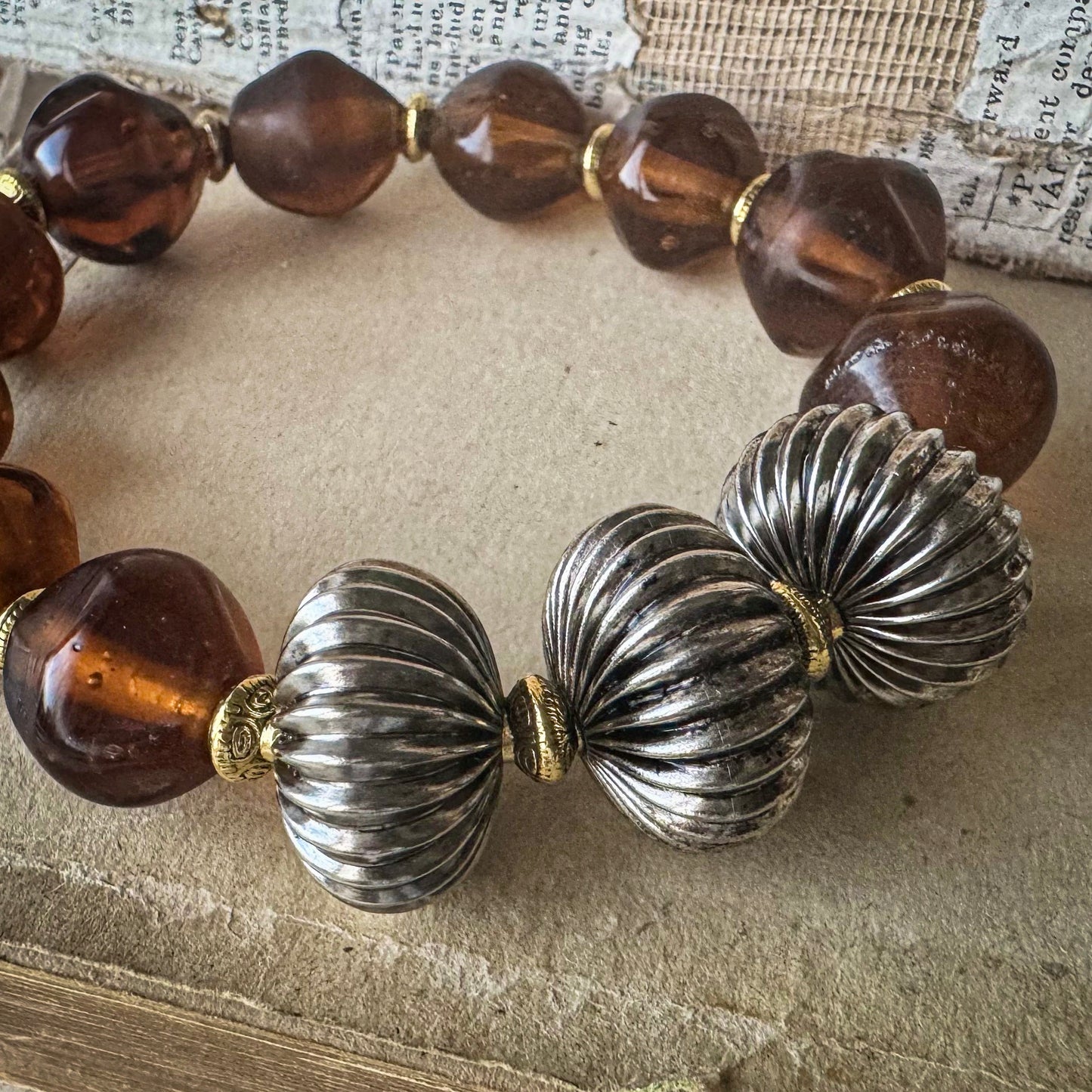 Caramel & Steel Bracelet