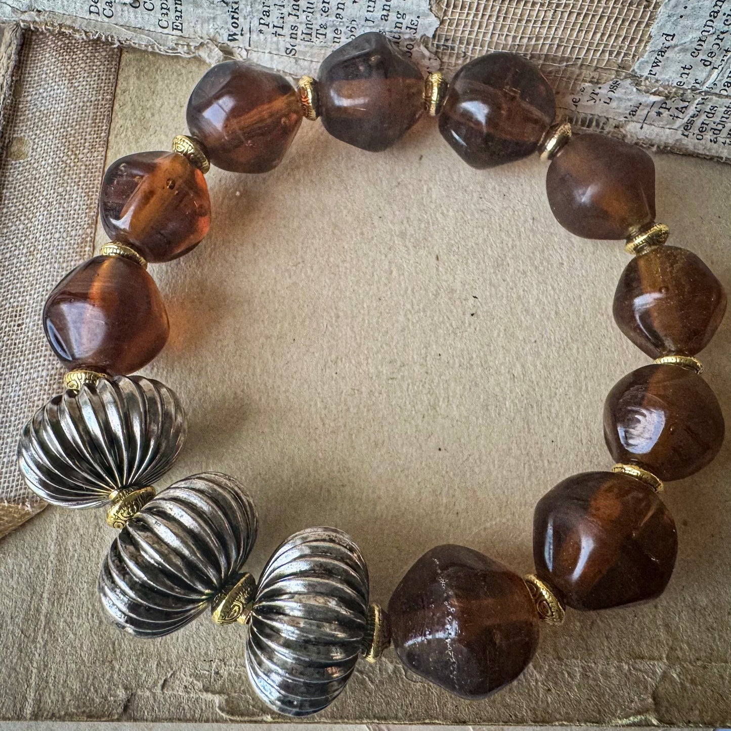 Caramel & Steel Bracelet