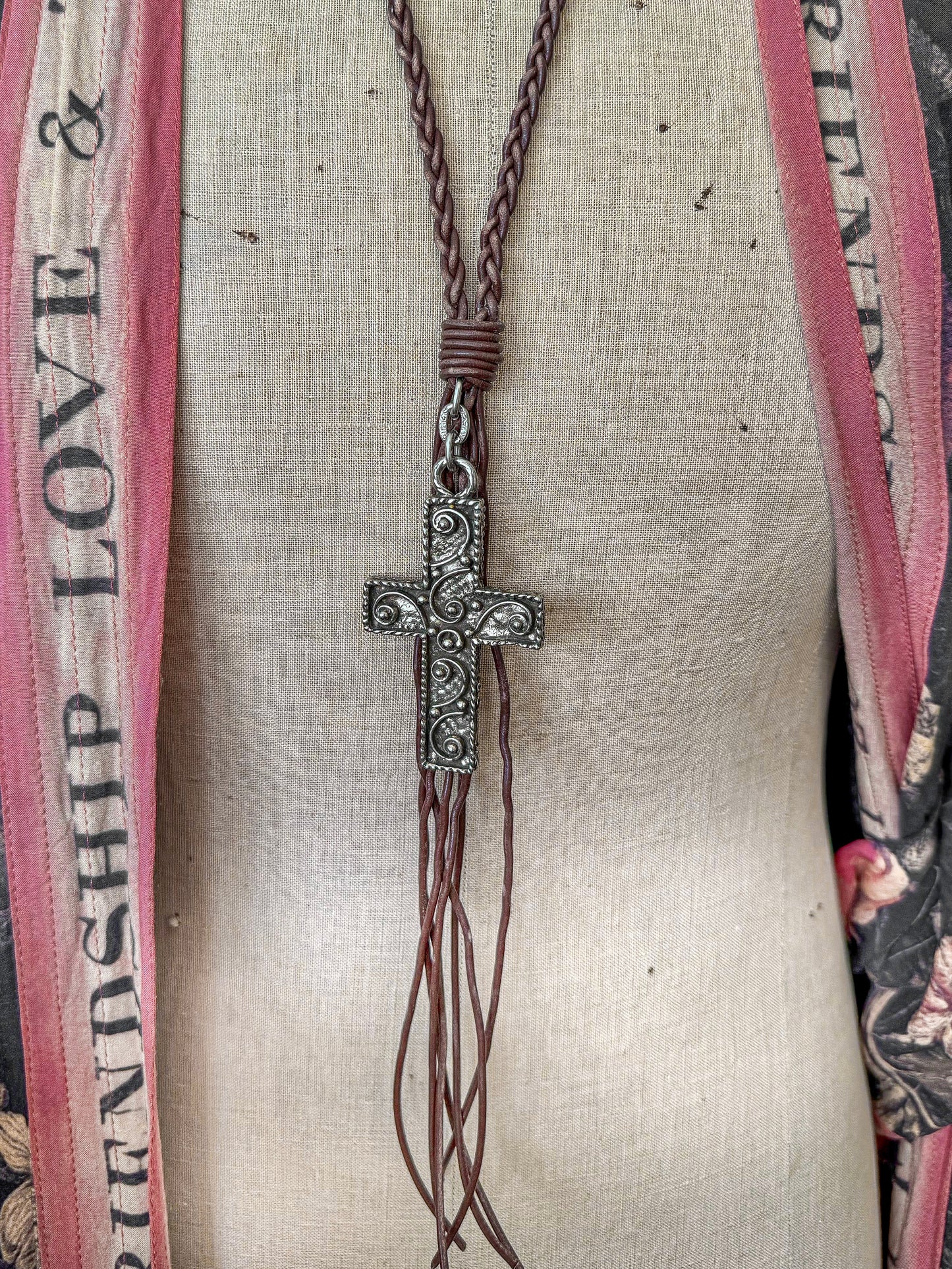 Desert Rose Cross Necklace
