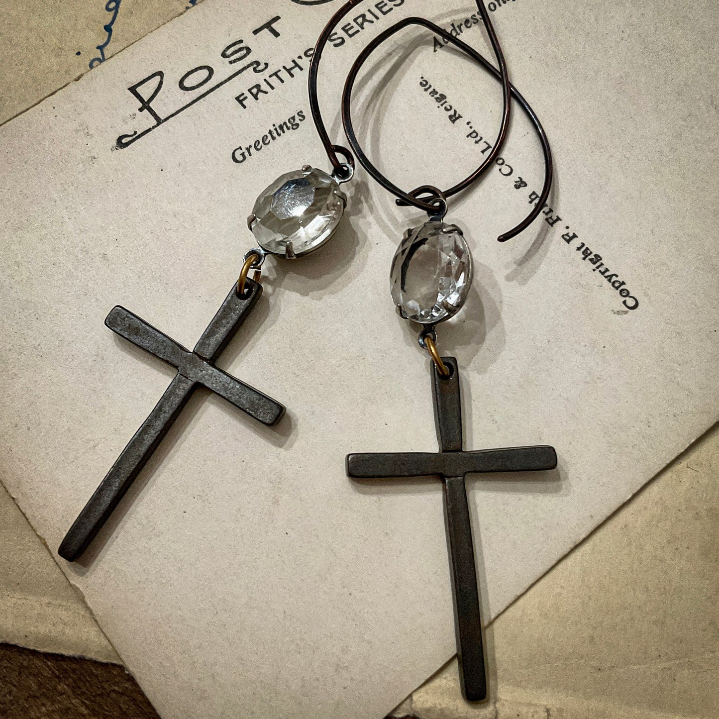 Iced Cross Earrings