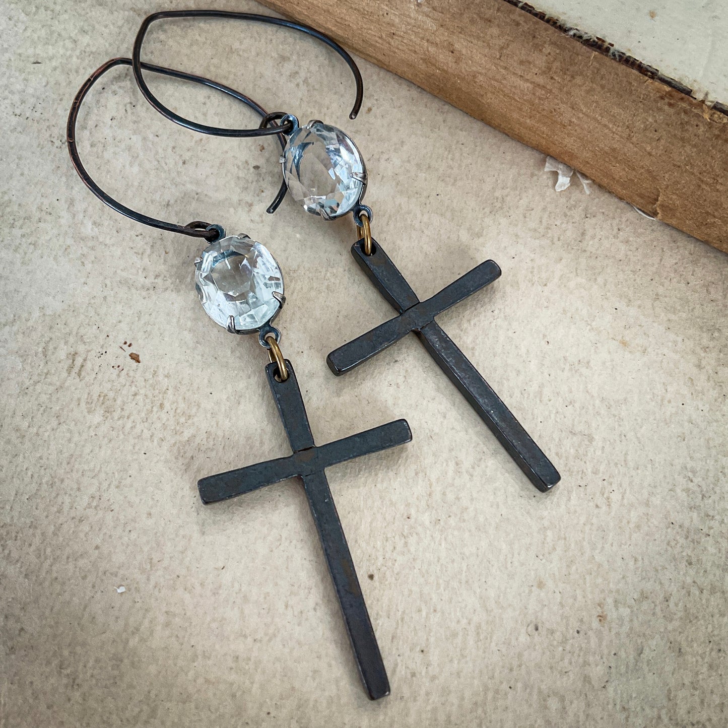 Iced Cross Earrings