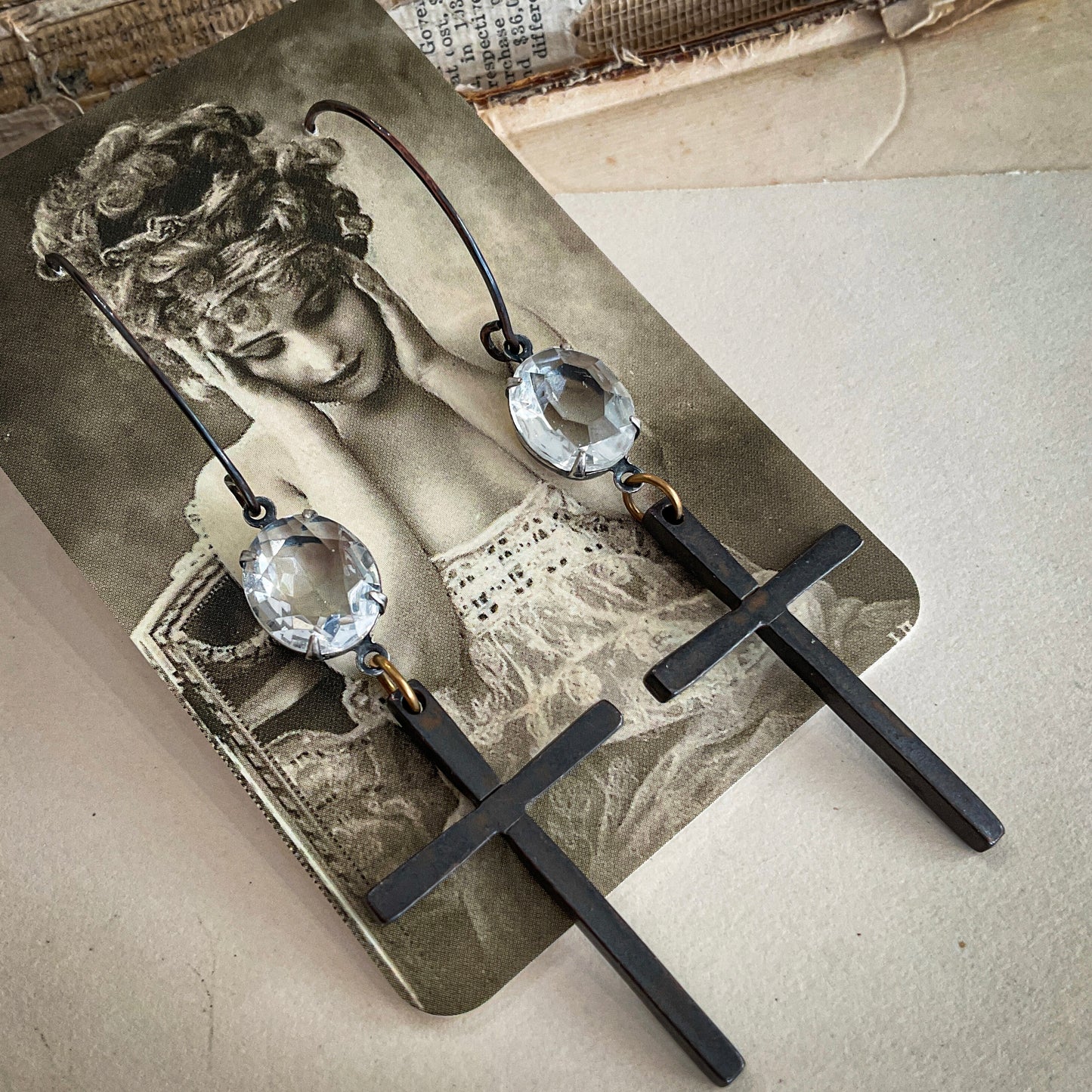 Iced Cross Earrings