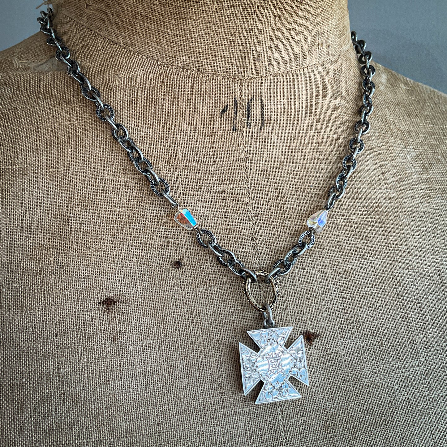 Monogram Cross Necklace