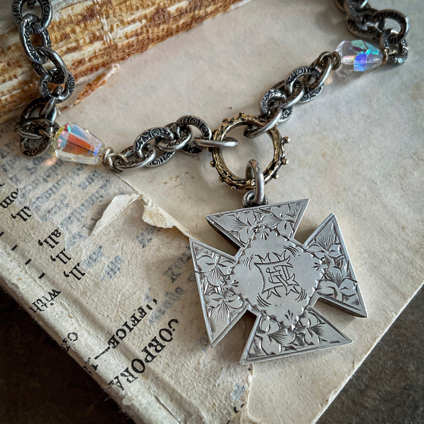Monogram Cross Necklace