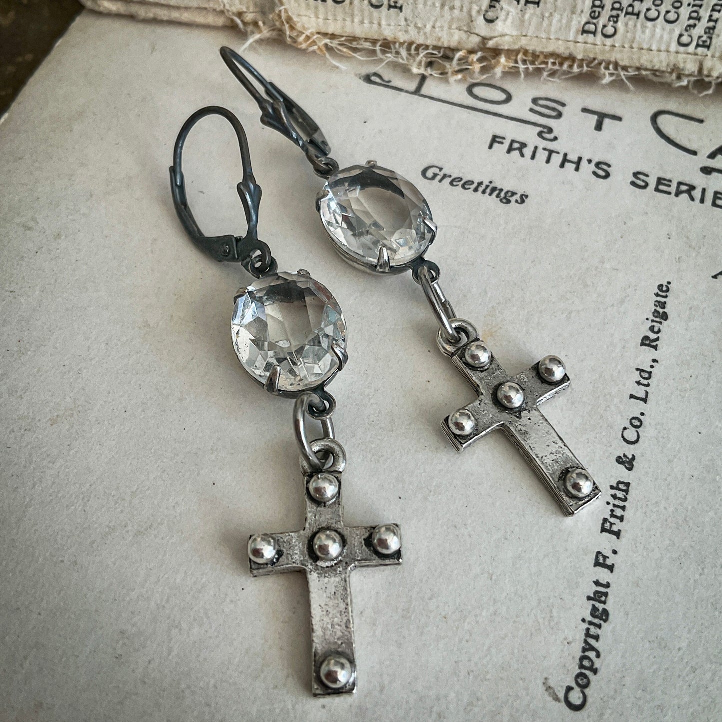 Dotted Cross Earrings
