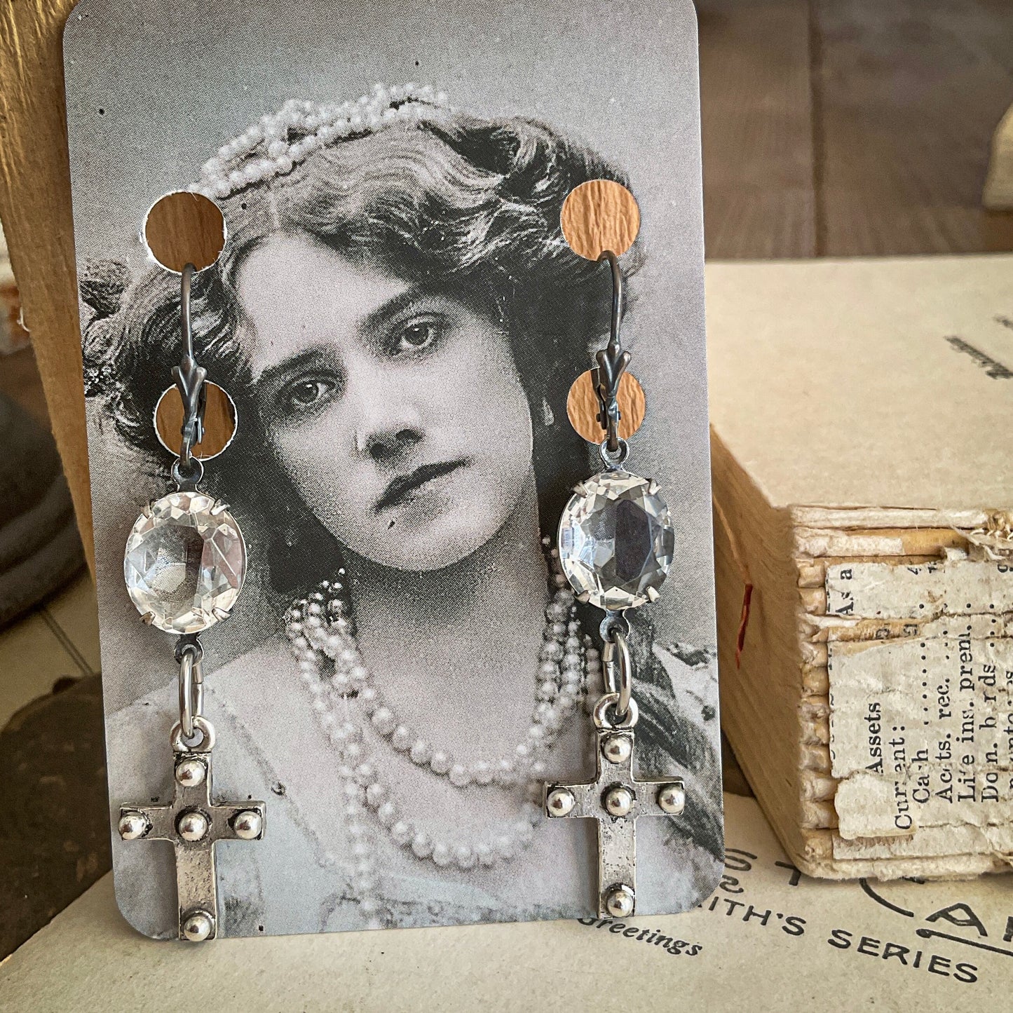 Dotted Cross Earrings