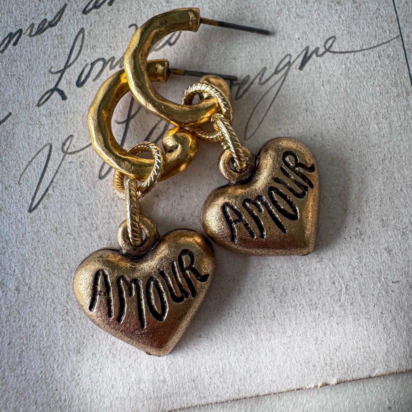 Amour Golden Heart Earrings