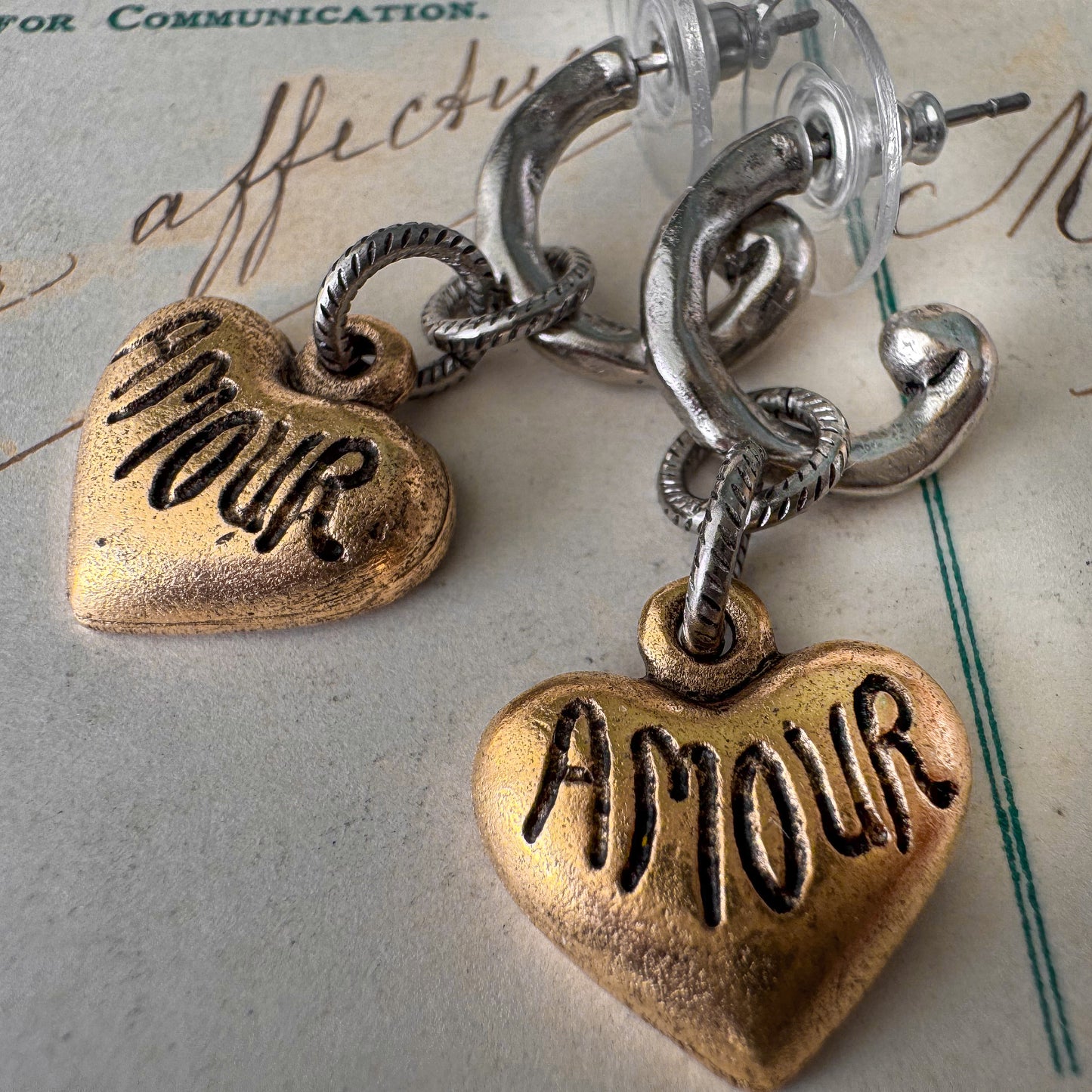 Amour Gold Heart Earrings