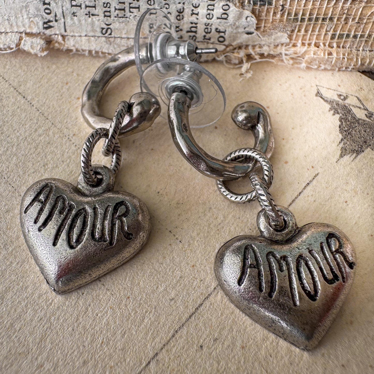Amour Silver Heart Earrings