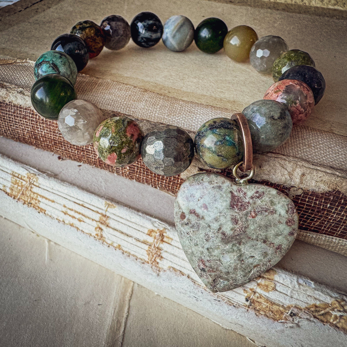 Wildflower and Heart Bracelet