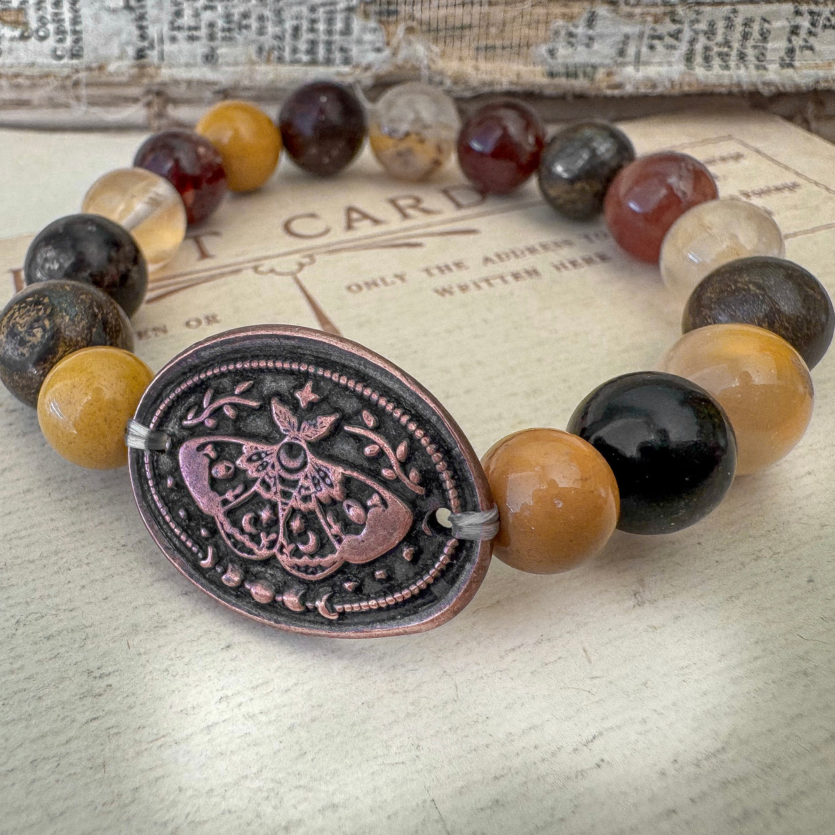 Moth And Amber Bracelet