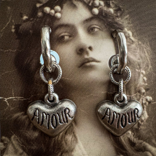 Amour Silver Heart Earrings