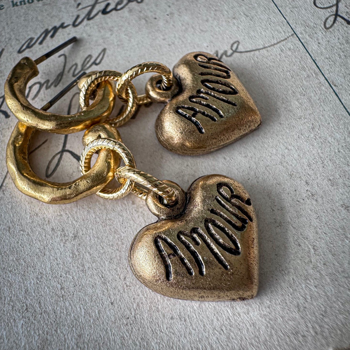Amour Golden Heart Earrings