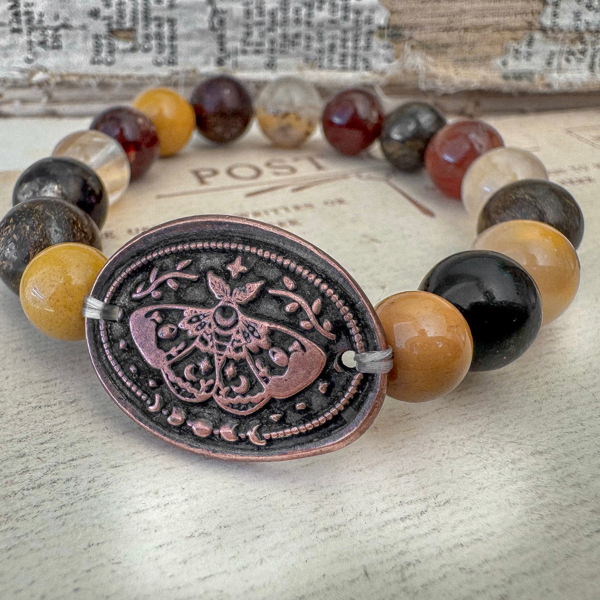 Moth And Amber Bracelet