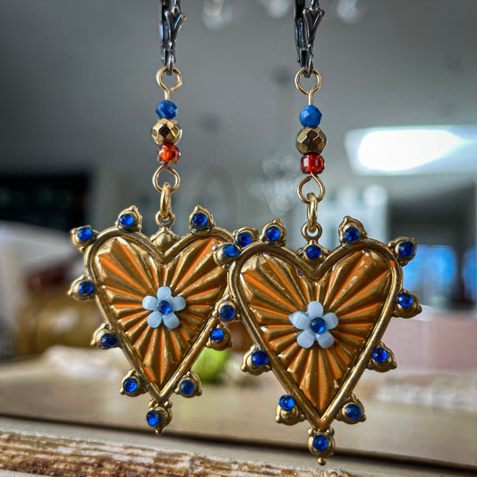 Sunburst Heart Earrings