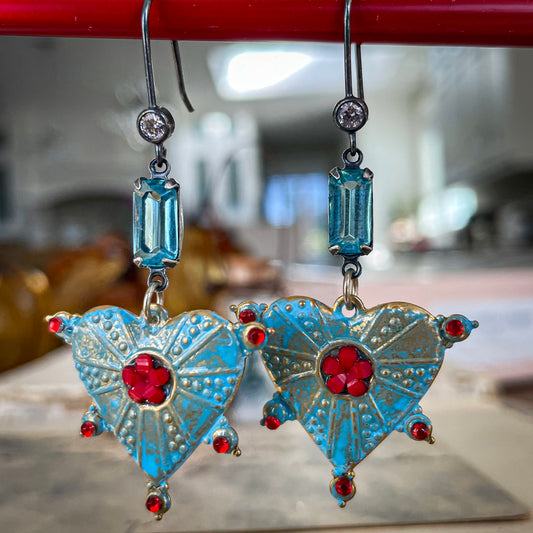Iced Heart Earrings