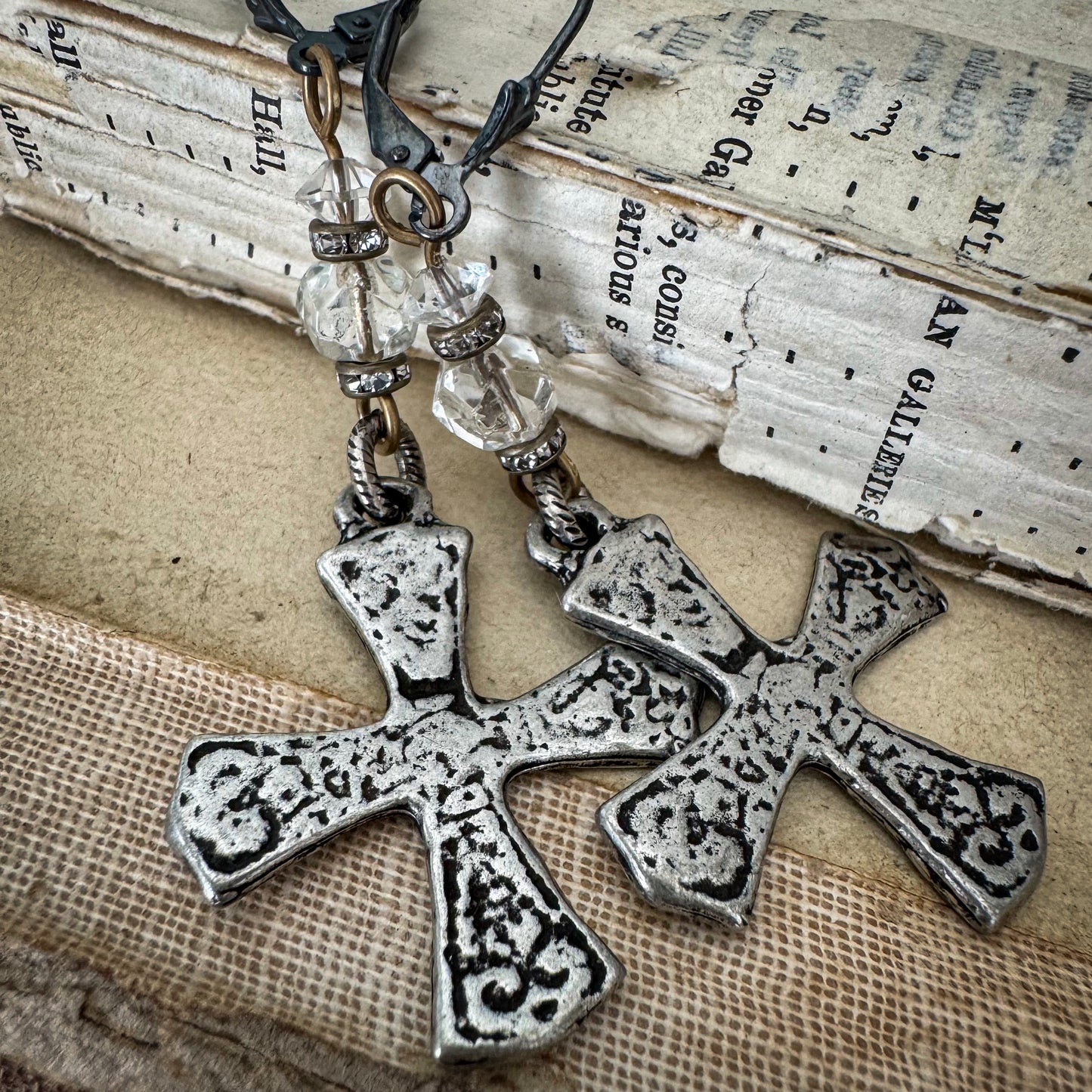 Glimmer Cross Earrings
