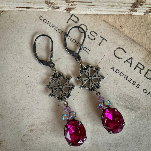Raspberry Bijou Earrings