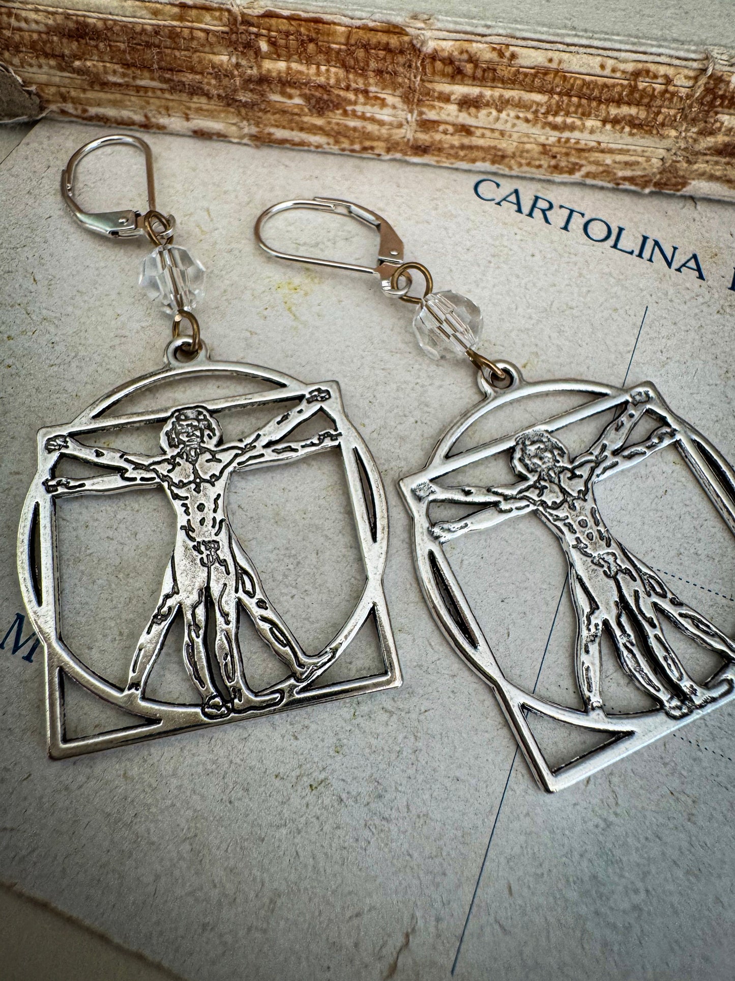 Vitruvian Man Earrings