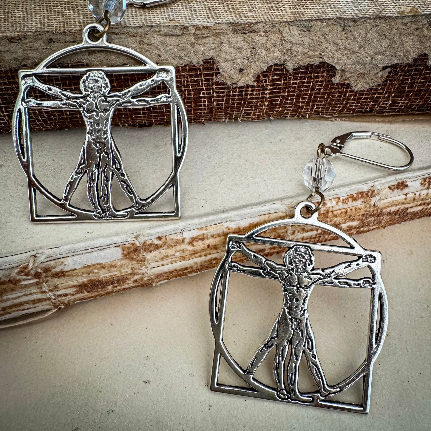 Vitruvian Man Earrings