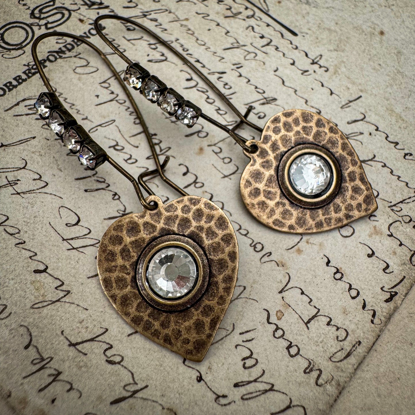 Hammered Heart Earrings