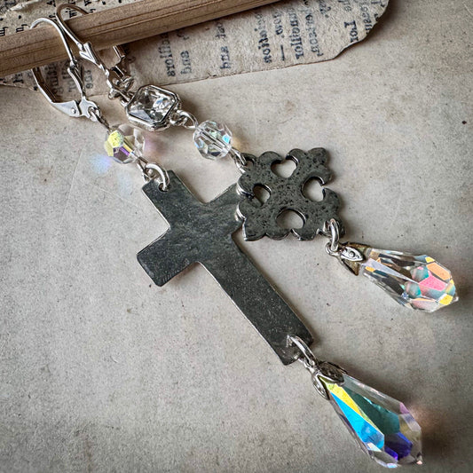 Glimmering Cross Earrings
