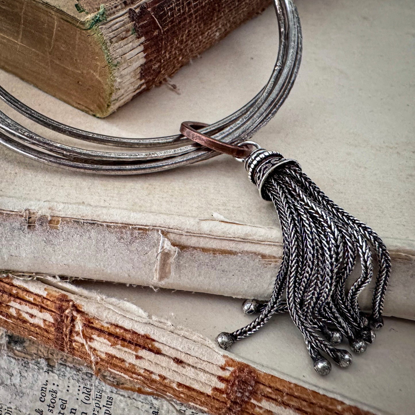 Silver Tassel Bangles