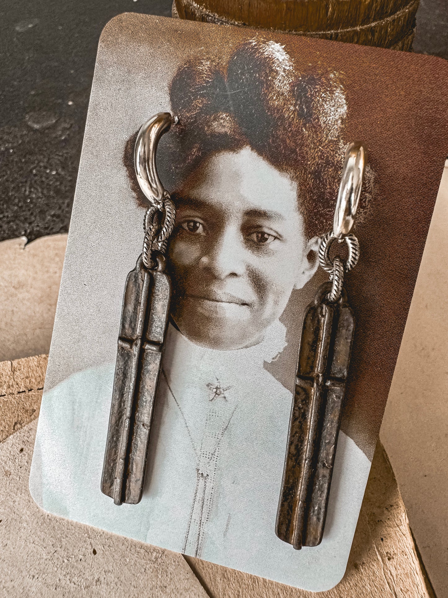 Cocoa Cross Earrings