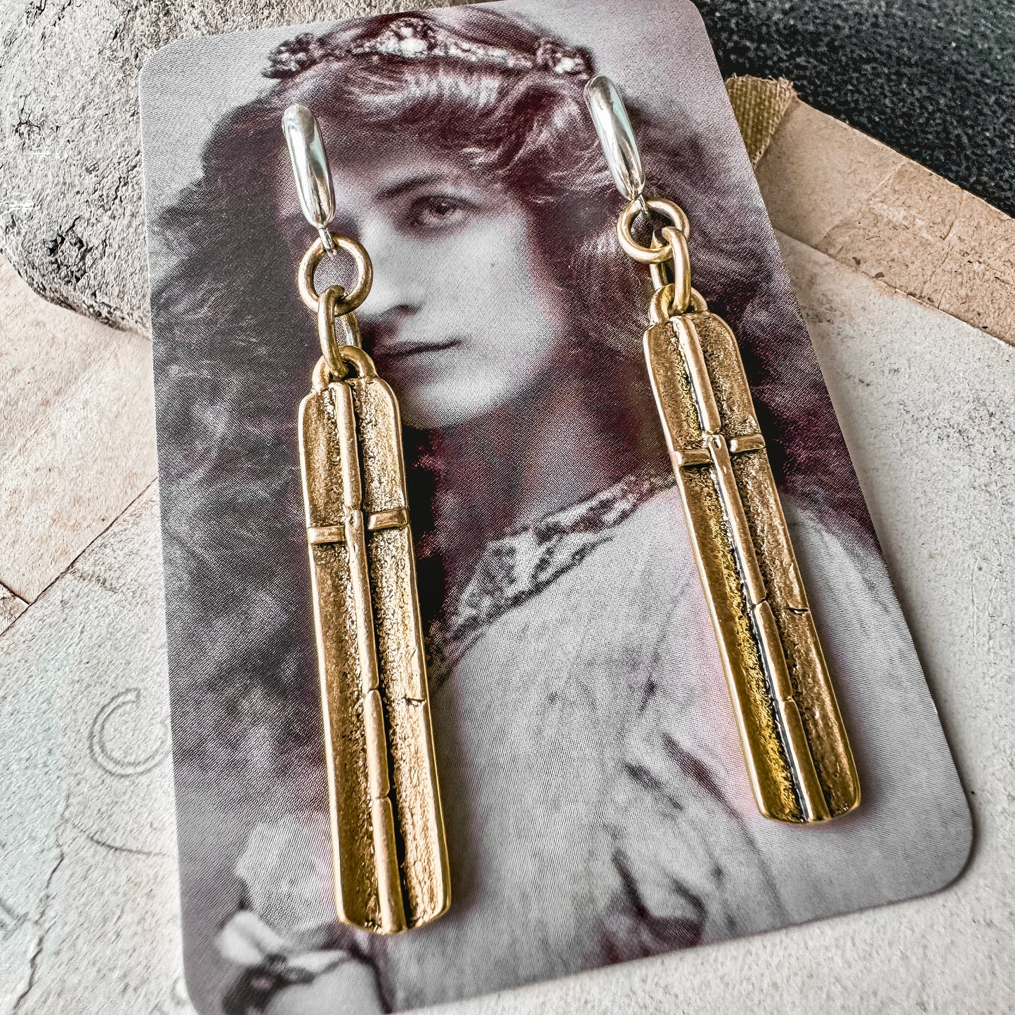 Golden Cross Earrings