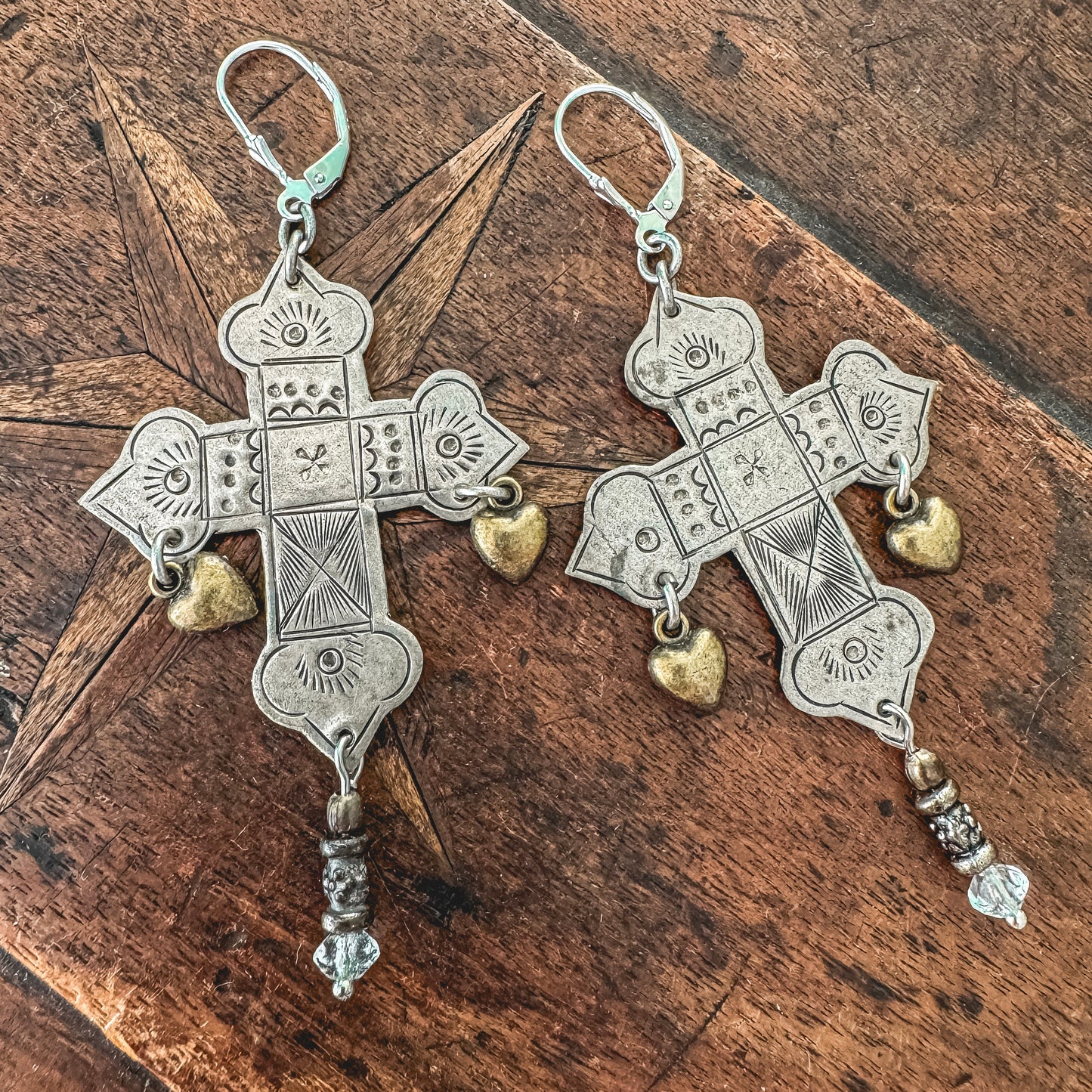 Ethnic Cross Earrings