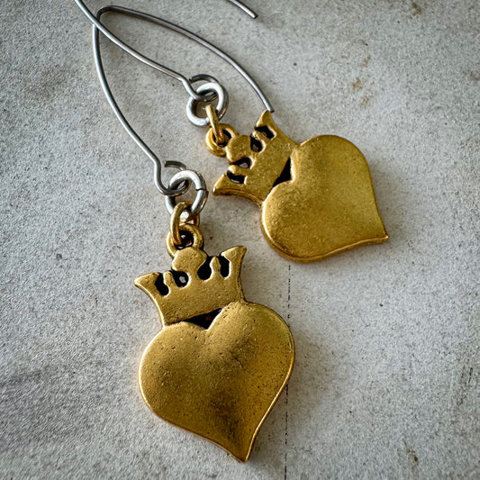 Crowned Heart Earrings
