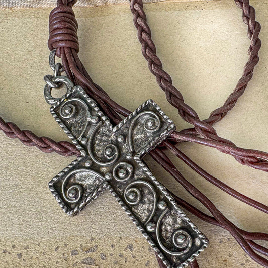 Desert Rose Cross Necklace