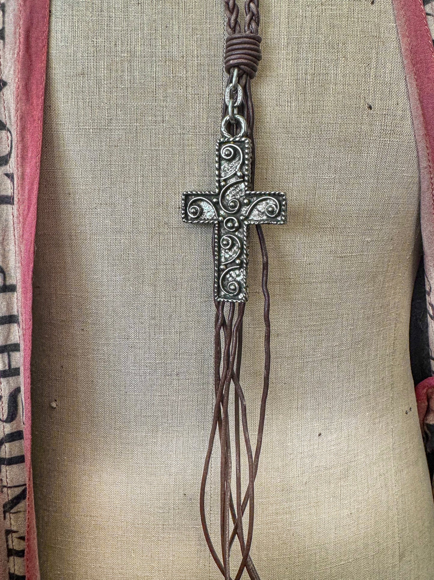 Desert Rose Cross Necklace