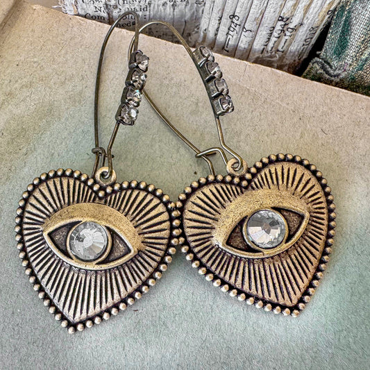 The All-Seeing Mystic Hearts Earrings